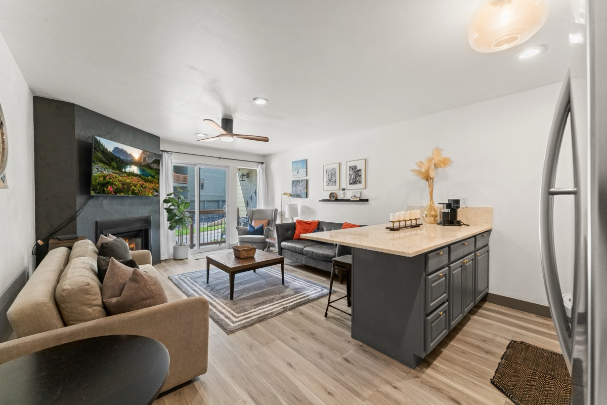 Furnished 1-bedroom - living area